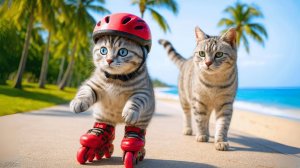 Мама-Кошка Подстригает мех на ферме и Шьет Тигровую шапочку Для Котят Дома🐾🎩🐯