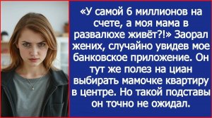 «У самой 6 миллионов на счете, а моя мама в развалюхе живёт!» Жених увидел мой счет в телефоне.