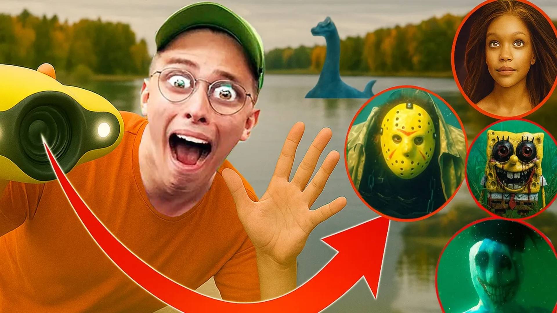 ПОДВОДНЫЙ ДРОН заснял Русалку, Джейсона, SpongeBob.EXE и морского Джеффа! смотреть онлайн