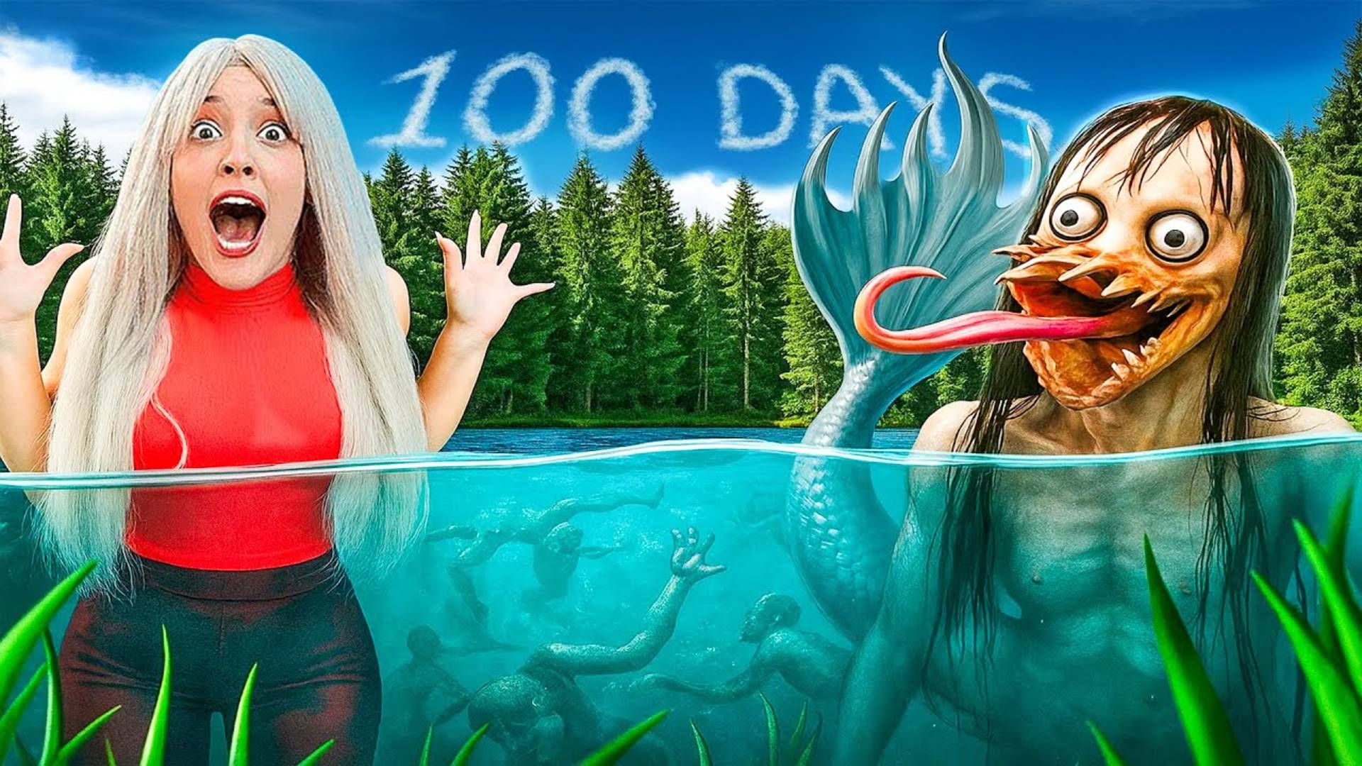 100 ДНЕЙ НА ОЗЕРЕ против ЗЛОЙ РУСАЛКИ MAMA.EXE смотреть онлайн