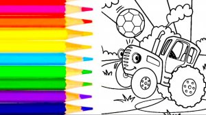 Синий трактор раскраска | Видео для детей и малышей | Мультики с игрушками