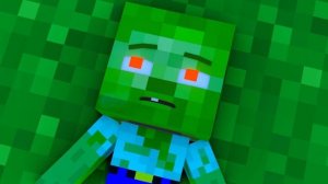 Маленький Зомби остался один в лесу в Майнкрафте, мультфильм