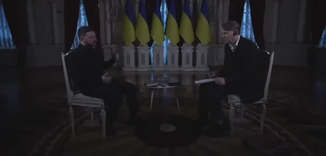 Зеля без света. Отключение электричества во время этого интервью в Мариинском дворце в Киеве. смотреть онлайн