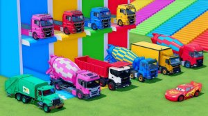 Катаемся на крутых разноцветных машинках и грузовиках из мультиков для детей №15 🚗