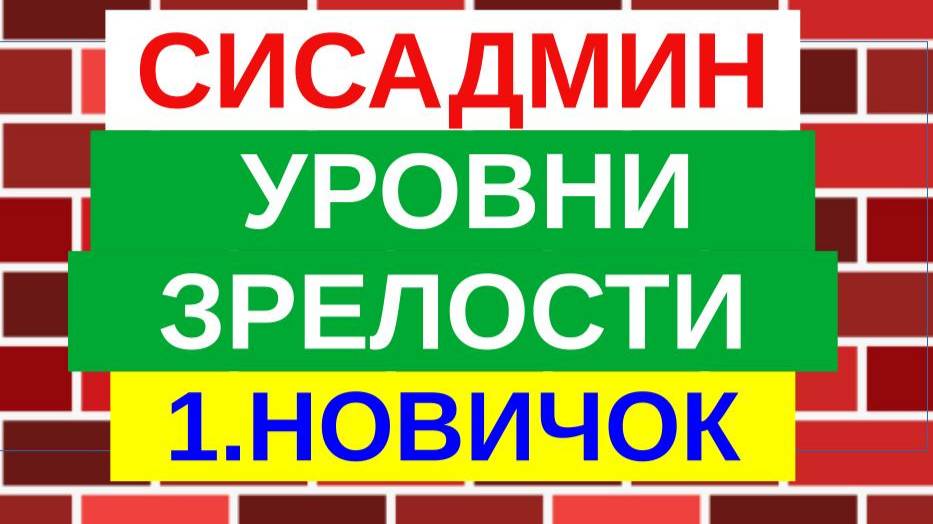 3.Уровни зрелости сисадмина. Новичок