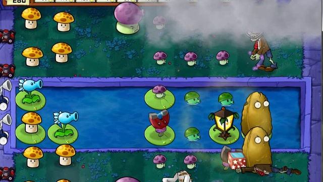 Растения против зомби. Побоище у бассейна в тумане. смотреть онлайн