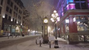 🇨🇦 【4K】❄️❄️❄️ СИЛЬНЫЙ СНЕГОПАД в Канаде!!! Центр Ванкувера, Канада.