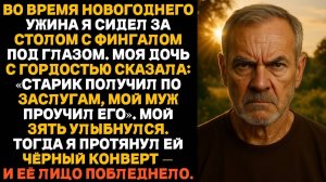 На ужине в честь Нового года я стоял перед гостями с синяком под глазом.Через минуту всё изменилось