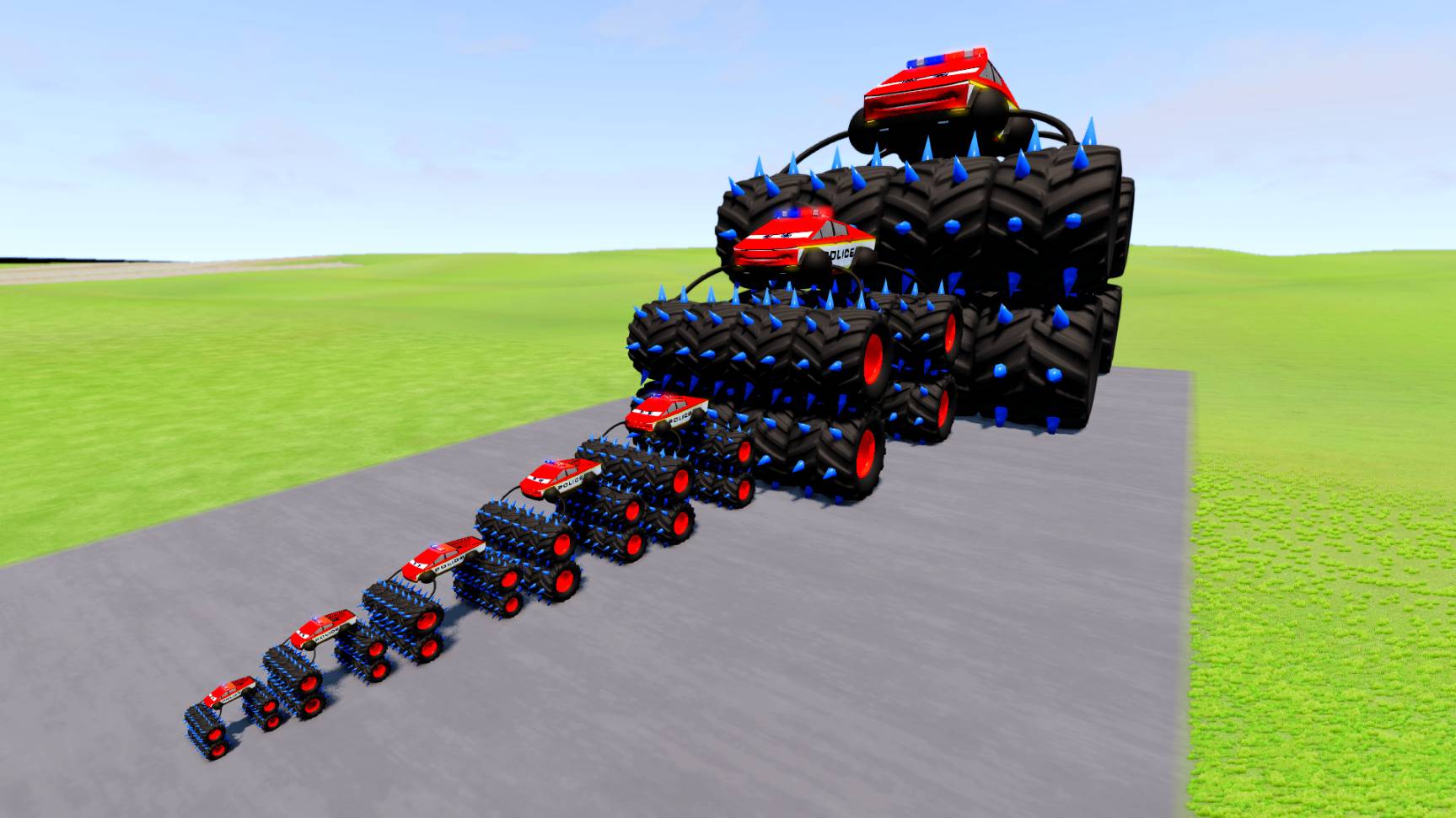 Большой и маленький кибертрак Tesla Lightning McQueen против поездов | BeamNG.Drive смотреть онлайн