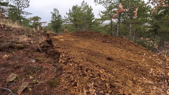 Бульдозер CATERPILLAR D7G и экскаватор делают дорогу. смотреть онлайн