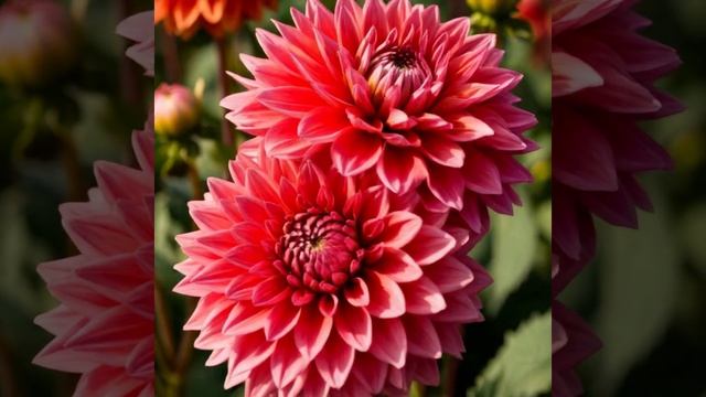 Футаж, осенние георгины