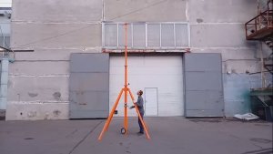 Развертывание телескопической мачты с лебедкой