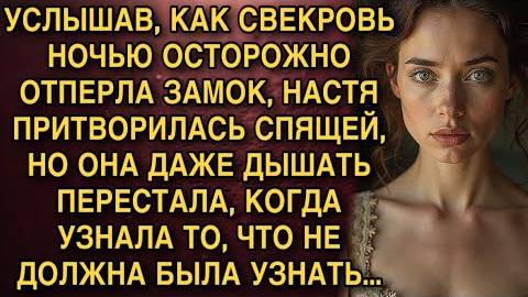 УСЛЫШАВ, КАК СВЕКРОВЬ НОЧЬЮ ОСТОРОЖНО ОТПЕРЛА ЗАМОК, НАСТЯ ПРИТВОРИЛАСЬ СПЯЩЕЙ, НО ОНА... смотреть онлайн
