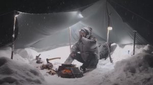 -21. Без палатки , зимний кемпинг. Снежная буря.