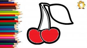 Мультик - раскраска для детей ВИШЕНКА. Учимся как рисовать ЯГОДУ // ОБУЧАШКА ТВ