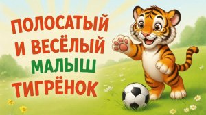 Мультфильм для детей. Полосатый и весёлый малыш тигрёнок
