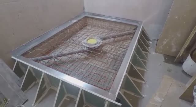 Как сделать #душевой_поддон с подогревом из бетона. смотреть онлайн
