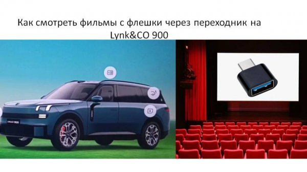 Как смотреть фильмы с флешки через переходник на Lynk&CO 900