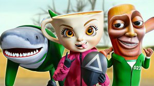 Балерина Капучина и друзья в Игре кальмара