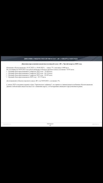 АНАЛИЗ СОСТОЯНИЯ РЫНКА ОФИСНОЙ НЕДВИЖИМОСТИ Г. САНКТ-ПЕТЕРБУРГ 3 квартал 2025 год