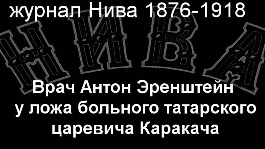 Врач Антон Эренштейн у ложа больного татарского царевича Каракача.Земцов, журнал Нива 1876-1 смотреть онлайн