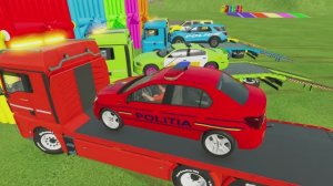 МУЛЬТИКИ ПРО ПОЛИЦЕЙСКИЕ МАШИНКИ. АВТОВОЗ ПЕРЕВОЗИТ ПОЛИЦЕЙСКИЕ МАШИНКИ В ГАРАЖ.