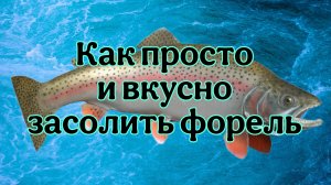 Как просто и вкусно засолить форель.