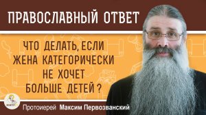 Что делать, если жена категорически не хочет больше детей ?  Протоиерей Максим Первозванский
