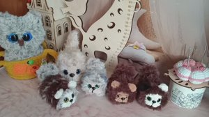 Котик из меховой пряжи. МК диктант крючком