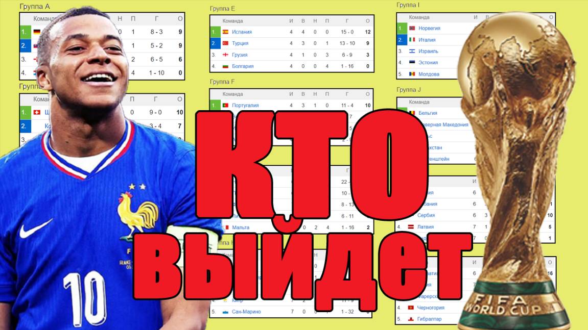 Кто выйдет на чемпионат мира по футболу в ноябре? Какие шансы в отборе в Европе? смотреть онлайн
