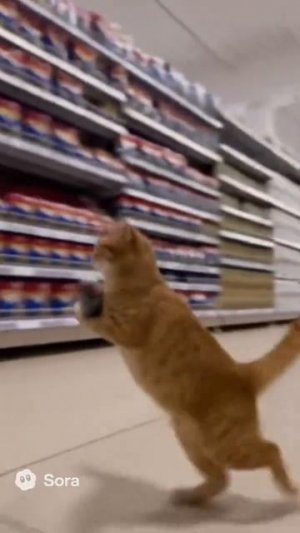 Кот украл в магазине рыбу