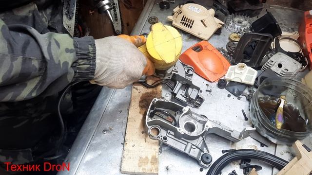 Бензопила "Штиль 660" типа/заклинил поршень/ремонт бензопилы смотреть онлайн