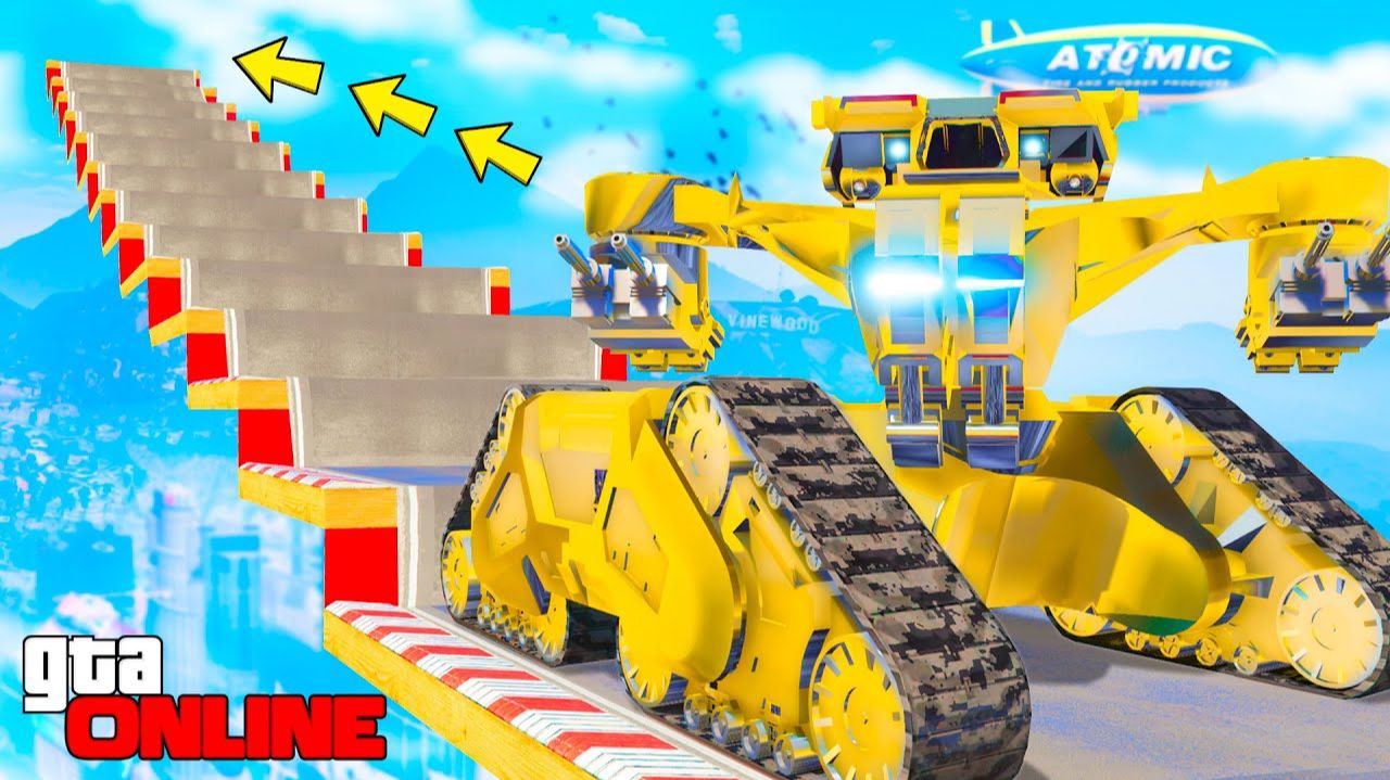 КАК ДАЛЕКО ГИГАНТСКИЙ ТЕРМИНАТОР СМОЖЕТ ЗАБРАТЬСЯ ПО СТУПЕНЬКАМ ЛЕСТНИЦЫ? - ЭКСПЕРИМЕНТЫ В ГТА 5 смотреть онлайн