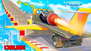 КАК ДАЛЕКО СМОЖЕТ РЕАКТИВНЫЙ ГРУЗОВИК ЗАБРАТЬСЯ ПО СТУПЕНЬКАМ ЛЕСТНИЦЫ? - ЭКСПЕРИМЕНТЫ В ГТА 5