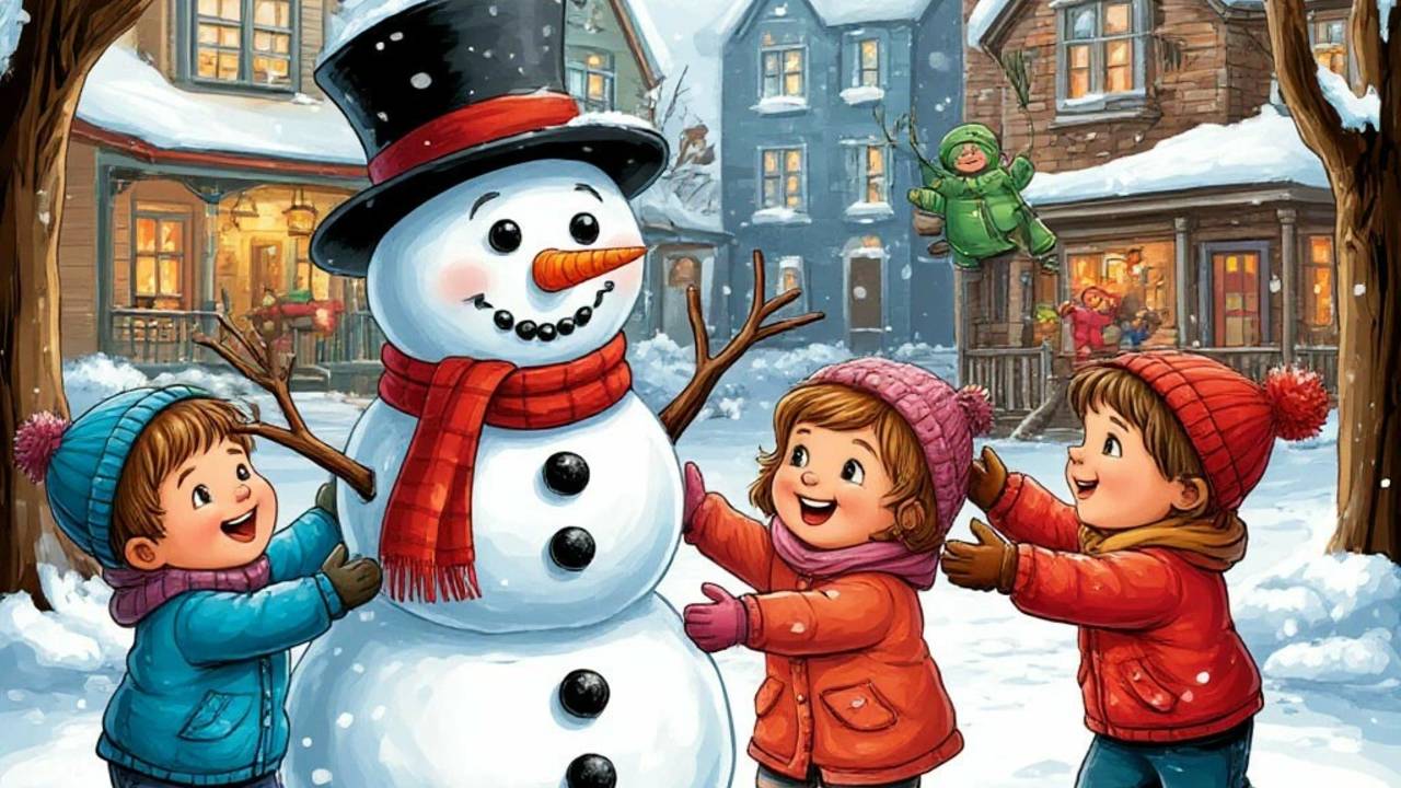 СНЕГОВИК - музыкальная игра с пением. 🎄🎄🎄Новогодние игры в детском саду. смотреть онлайн