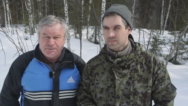 Поход в лес с отцом на лыжах. Зима, тайга. смотреть онлайн