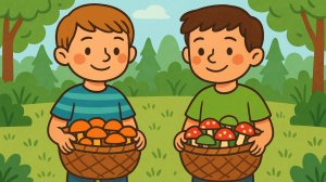 Решение задачи про Аркадия и Бориса и их грибы