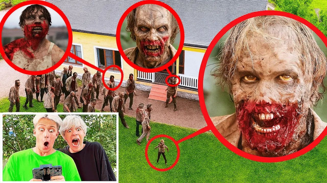 МОЙ ДРОН ЗАСНЯЛ, КАК ТОЛПА ЗОМБИ АТАКУЕТ НАШ ДОМ!! (ЗОМБИ-АПОКАЛИПСИС) смотреть онлайн