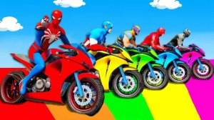 ГОНОЧНАЯ ТРАССА С ПРЕПЯТСТВИЯМИ ДЛЯ СУПЕРГЕРОЕВ 🚗 ЧЕЛОВЕК ПАУК ПРОТИВ БЭТМЕНА И ХАЛКА №4