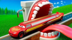 Мега ямы против Большого и Маленького Молнии! Битва в BeamNG Drive!