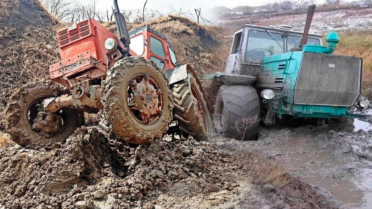 Тракторы в ловушке, как вытаскивали застрявшую технику. смотреть онлайн