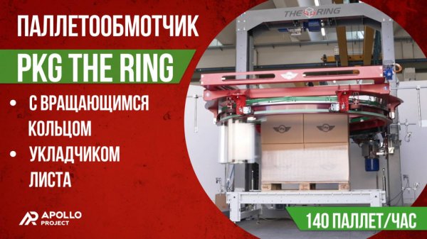 Автоматический высокоскоростной паллетообмотчик PKG The Ring с вращающимся кольцом