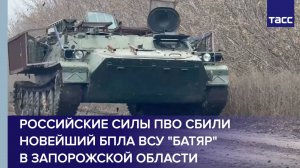 Российские силы ПВО сбили новейший БПЛА ВСУ "Батяр" в Запорожской области
