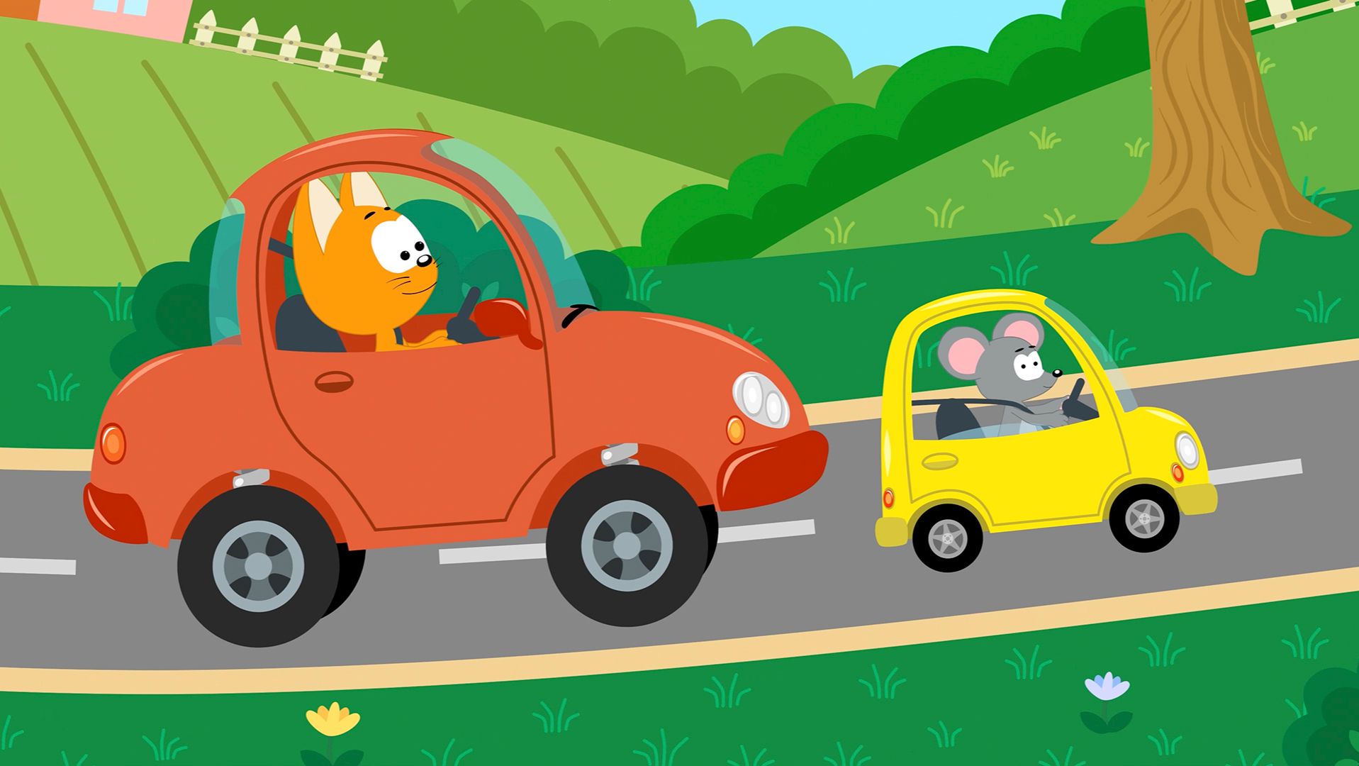Котёнок Котэ - БИБИКА БИП - Учим цвета Песенка мультик про машинки смотреть онлайн