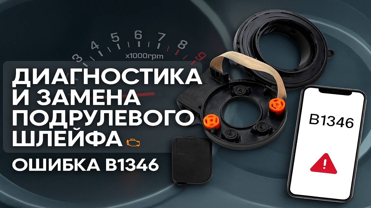 ДИАГНОСТИКА И ЗАМЕНА ПОДРУЛЕВОГО ШЛЕЙФА. ОШИБКА B1346. Высокое сопротивление подушки безопасности.