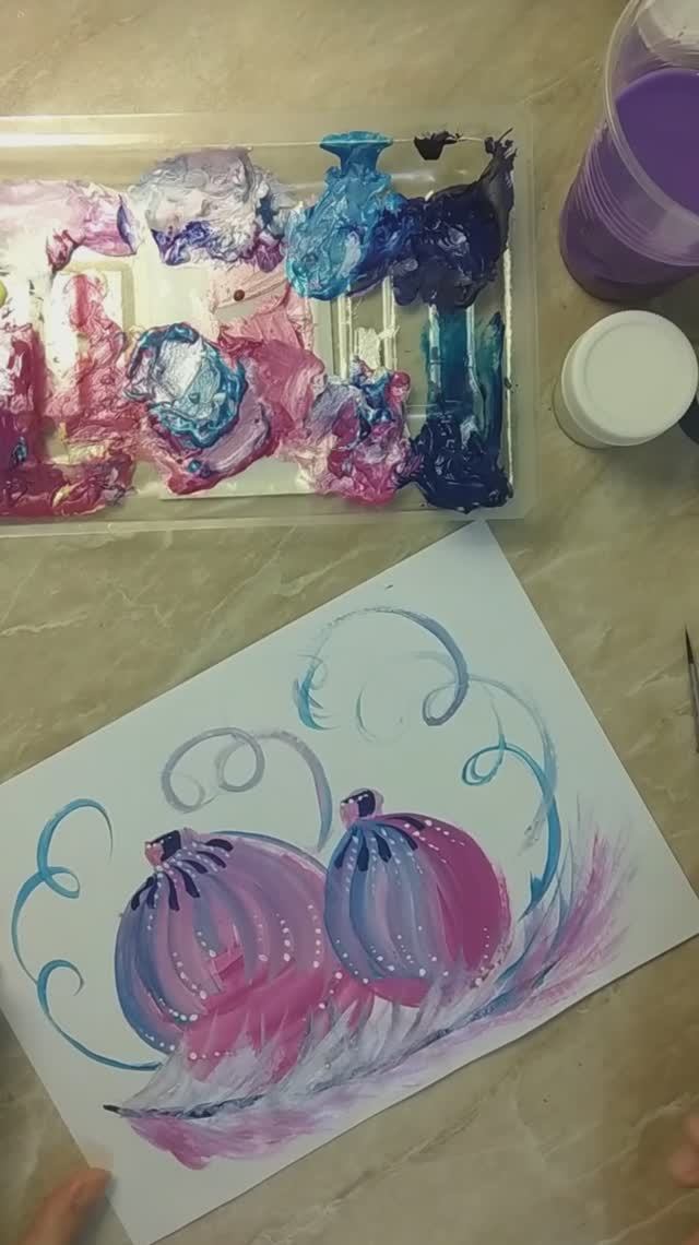 Мастер-класс "Новогодние ёлочные шары гуашью с элементами росписи" открытка к новому году смотреть онлайн