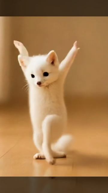 Белый лис танцует 🦊❄️ — магия AI