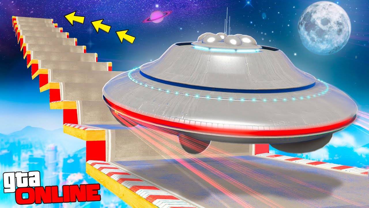 КАК ДАЛЕКО ЛЕТАЮЩАЯ ТАРЕЛКА НЛО СМОЖЕТ ЗАБРАТЬСЯ ПО ЛЕСТНИЦЕ В КОСМОС ? ЭКСПЕРИМЕНТЫ В ГТА 5 смотреть онлайн