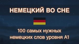 A1 _ НЕМЕЦКИЙ ЯЗЫК ПЕРЕД СНОМ: 100 самых нужных немецких слов уровня А1