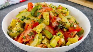 Салат с кабачками и помидорами. Необычно и очень вкусно